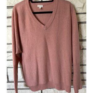Garnet Hill Woman’s 100% Cashmere Sweater Large Pink Cozy Soft Pullover
